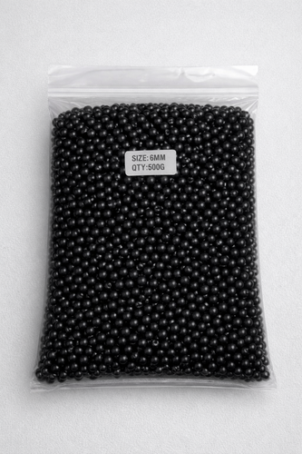 مروارید پلاستیکی خارجی سایز 6 رنگ مشکی بسته 500گرمی