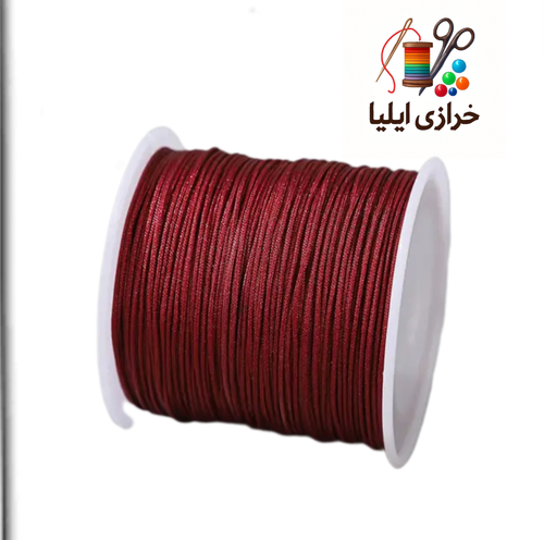 نخ دستبند رنگ زرشکی ۱۰۰یاردی